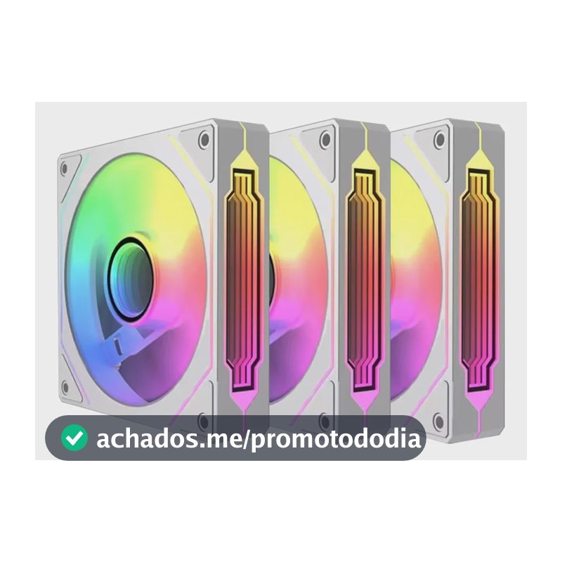 Kit 3 Ventoinhas Rgb Brancas 120mm Gabinete Pc Cooler Pás Brancas Padrão