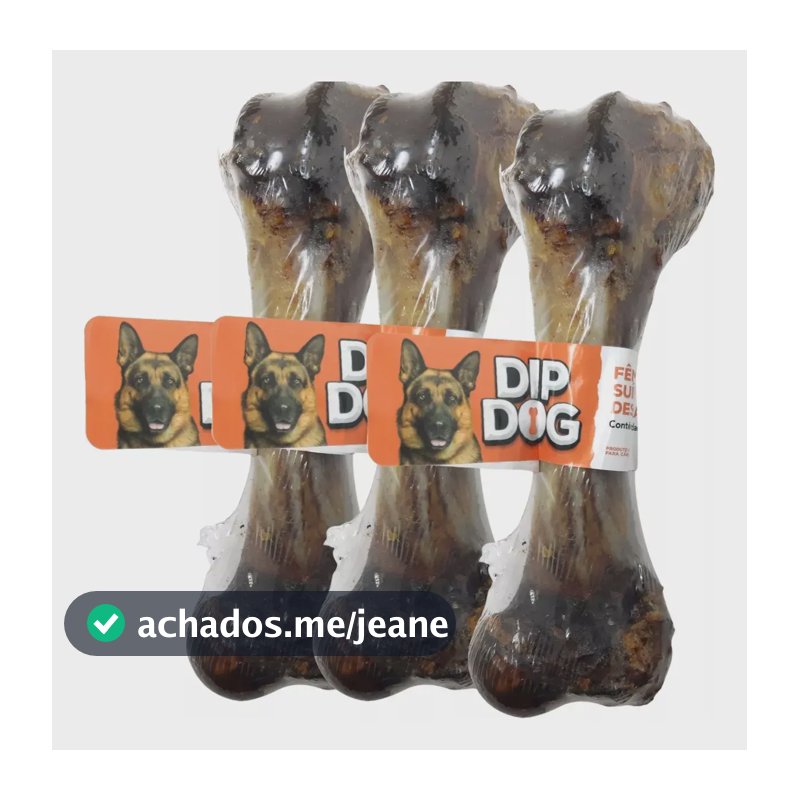 Kit 3 Ossos Fêmur Suíno Natural Desidratado Para Cachorros Grandes