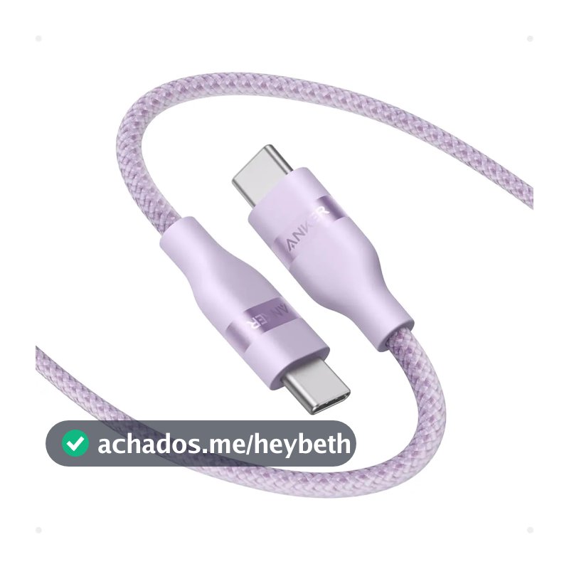 Cabo Usb C Celular Anker Nano 240w Carregador Turbo 0.9m Cor Violeta