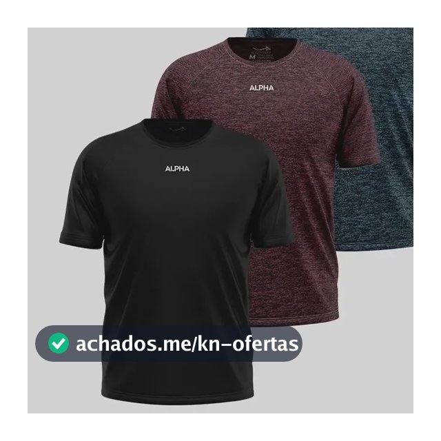 Kit 3 Camisetas Dry Alpha Masculina - Essential