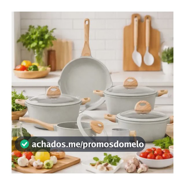 Jogo de panelas Xdx cerâmica indução gás elétrico C/ 19 pcs branco