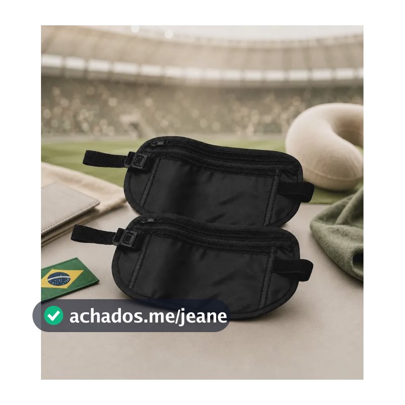 Kit 2 Pochete Doleira Antifurto Invisível Porta Notas Dinheiro Academia Show Festa Férias Cor Preto Marca Lemon Shark