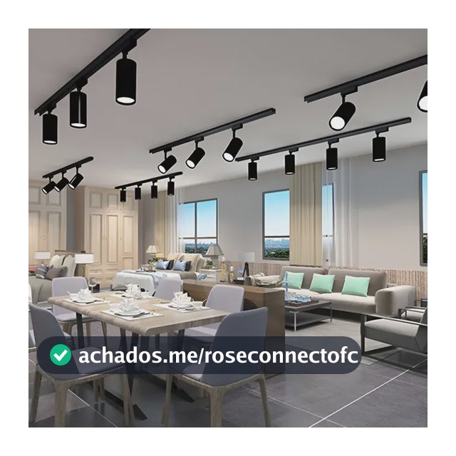 Kit Trilho 1m + 4 Spots 10w Preto/branco 6500k 4000k 3000k