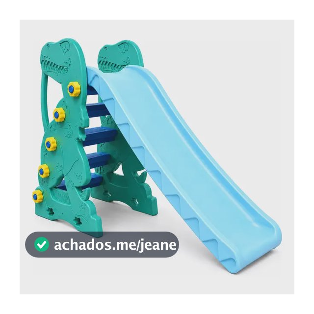 Escorregador Trampolim Brinquedos ESCORREGADOR DINO de plástico verde e azul