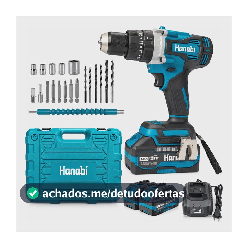 Parafusadeira Furadeira Impacto Brushless 4ah 21v 13mm 80nm Azul-marinho 127/220v