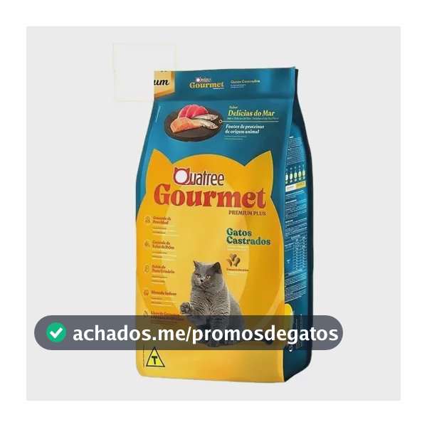Quatree Premium Ração Gatos Castrados Delicias Do Mar 10.1kg