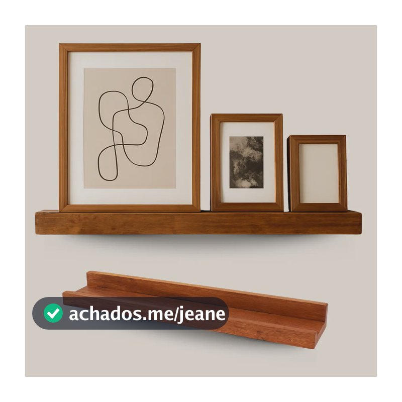 Prateleira Para Quadros Madeira Maciça De Demolição 40cm Natural