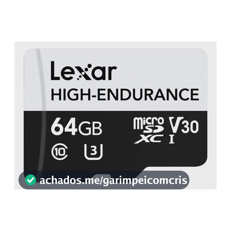 CARTAO DE MEMORIA MICRO SDHC/XC LEXAR HIGH ENDURANCE 64GB