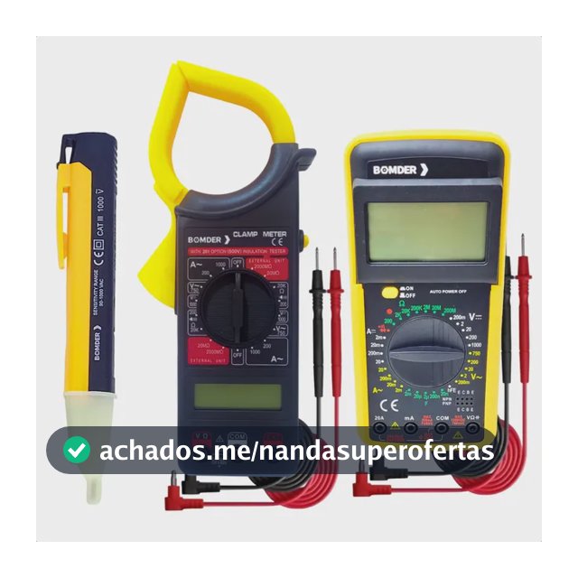 Kit Caneta Tensão + Multimetro Digital + Alicate Amperimetro
