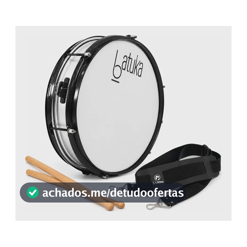 Tarol 12 polegadas x 10cm Luen Alumisteel Kit Baquetas e Talabarte