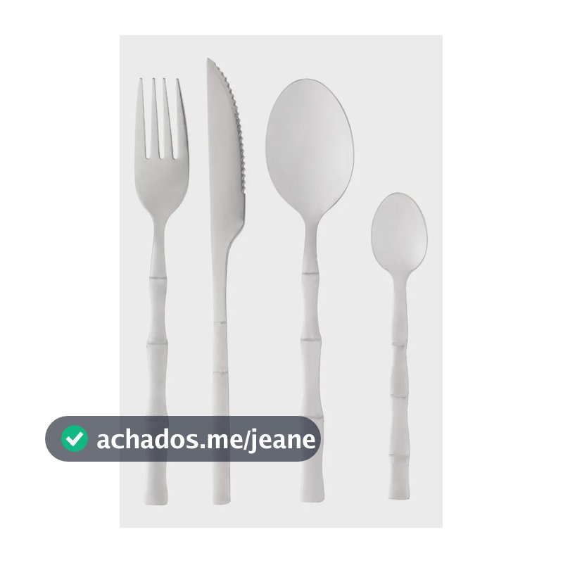 Faqueiro 16 Peças De Aço Inox Bambu Elegant - Lyor Prateado
