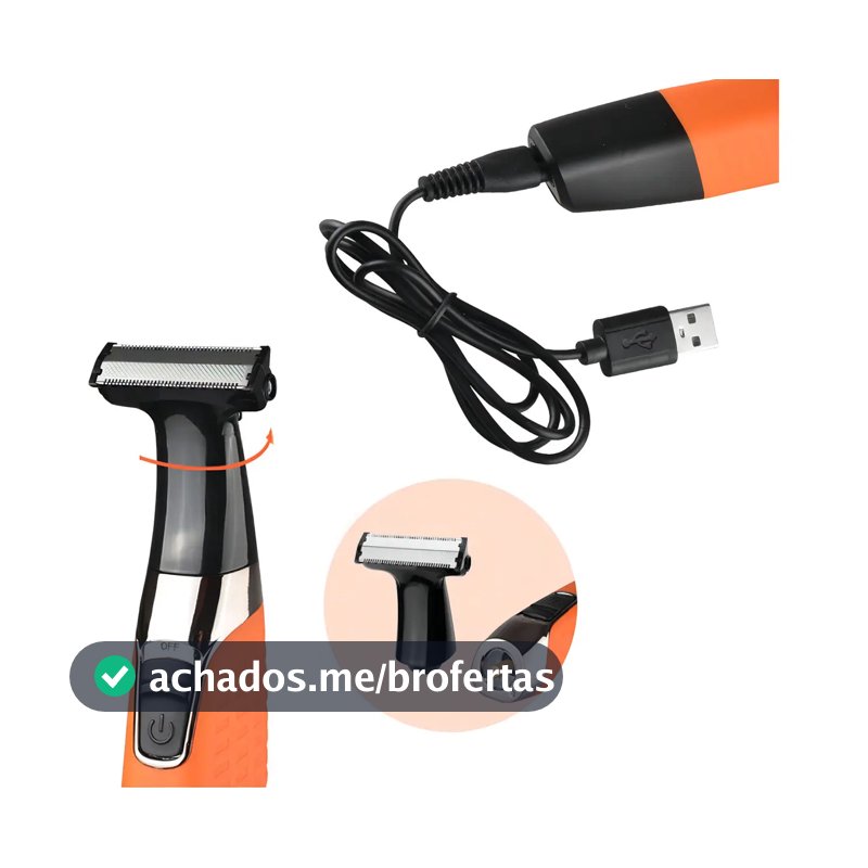 Maquininha 3 Em 1 Kemei KM-1910 Aparador Pelo Corpo Água Resistente