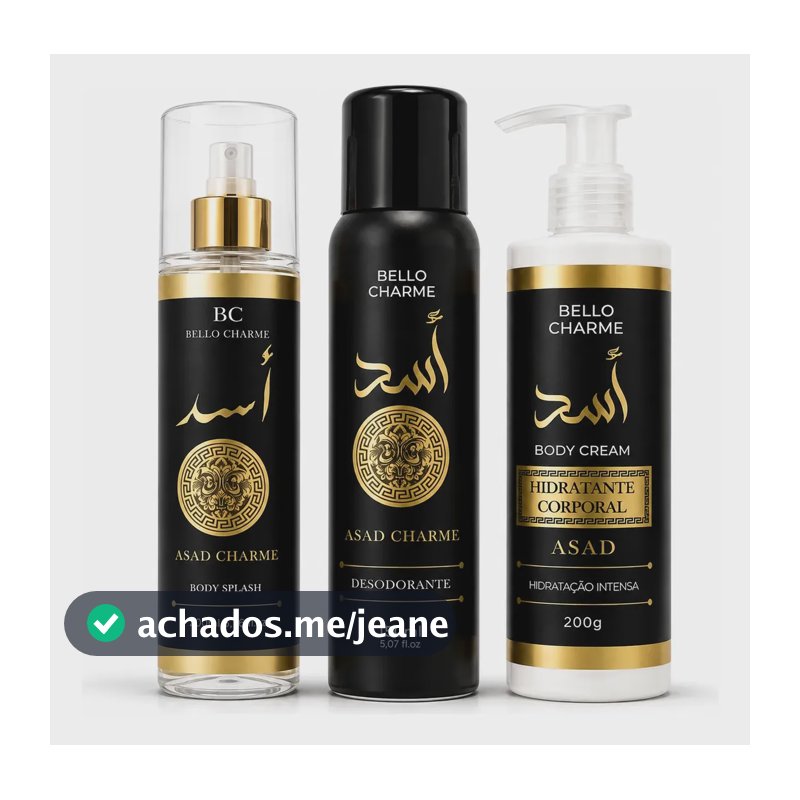 Kit Asad Black Charme Masculino Premium Presente Luxo