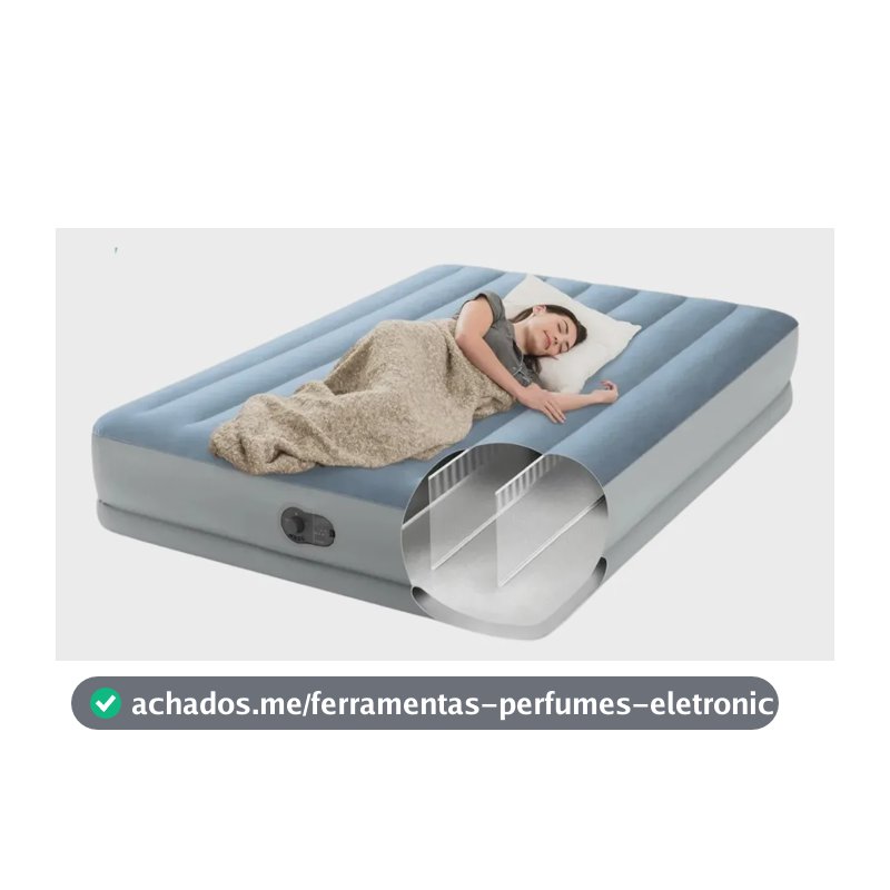 Colchão Inflável Casal Queen Com Bomba Embutida Usb Intex 64159 Azul