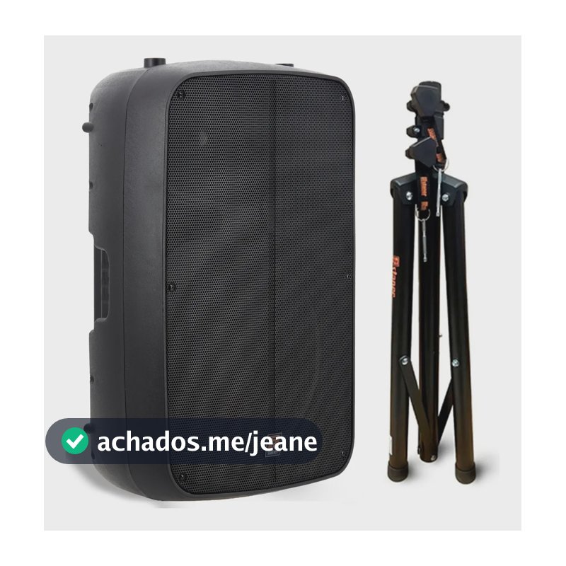 Caixa Som Staner Sr315M Ativa Bi Amplificada 300w C/ Tripé Preto