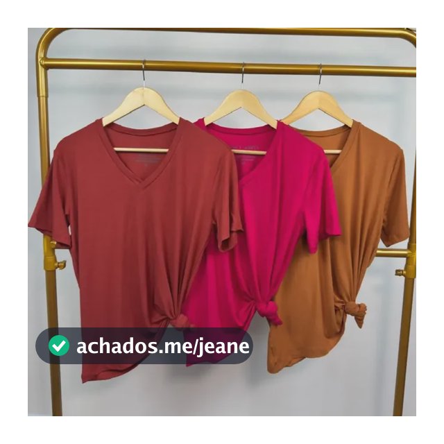 Kit 3 Viscolycra Plus Size Camiseta Gola V Feminina Tshirt