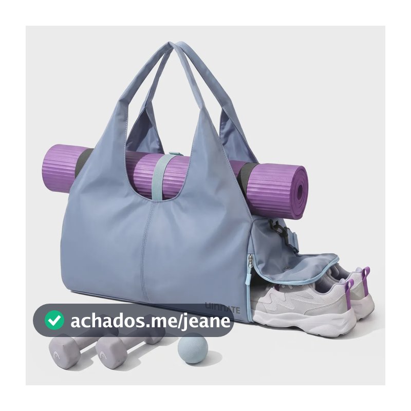 Bolsa Feminina Academia Viagem Grande com Porta Sapato e Impermeável - Bolso Secreto, Alça Removível, Resistente e Segura para Mulheres Azul
