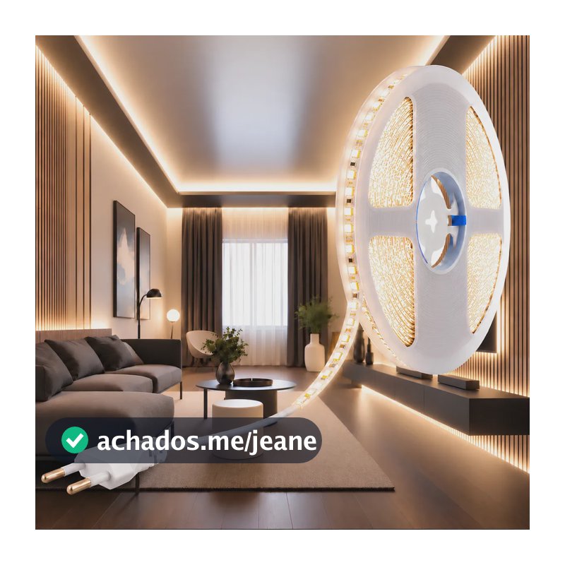 10m Fita Led 2835 Branco-neutro 4000k 120led/m Direto Tomada