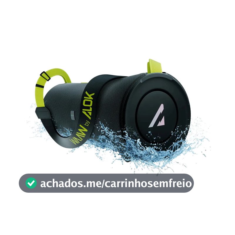 Caixa De Som Bluetooth Waaw By Alok Boom 100sb 40w 20h Ipx7 Preto