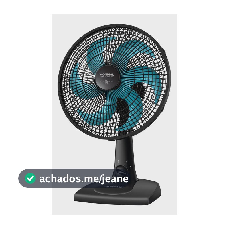 Ventilador De Mesa Mondial V-81-6p-ap Estrutura Preto Pás Azul Diâmetro 30 cm Quantidade de pás 6
