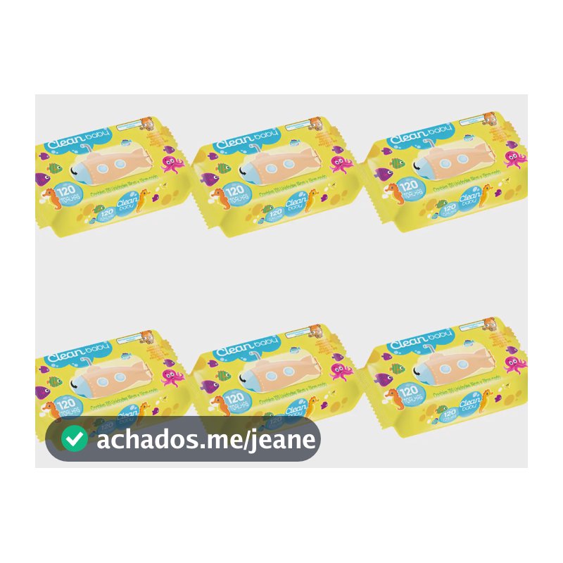 Kit 720un Lenço Sem Alcool Umedecida Clean Baby Higiene Bebe
