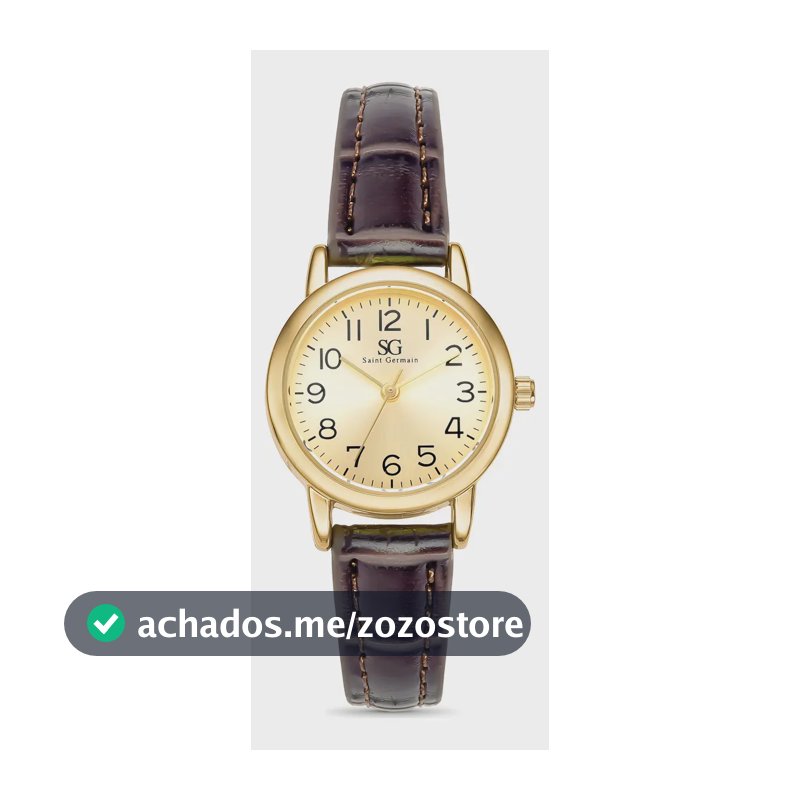 Relógio Saint Germain Houston Feminino Analógico Marrom Dourado Com Pulseira de Couro Sintético