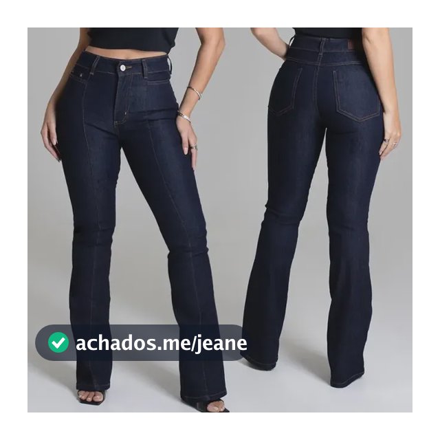 Calça Jeans Feminina Sawary Boot Cut Índigo Liso 42