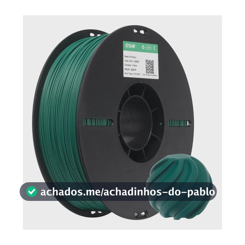 Filamento Pla Basic Esun High Speed - Basic Series - 1kg Verde Turquesa