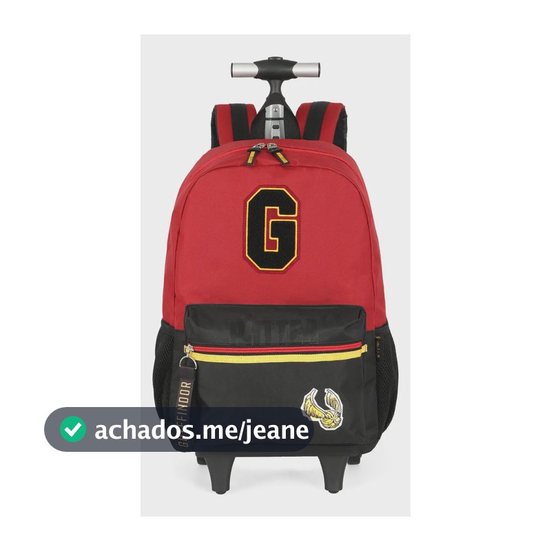 Mochila Escolar Harry Potter 2 em 1 Com Rodas e Costas, Vinho