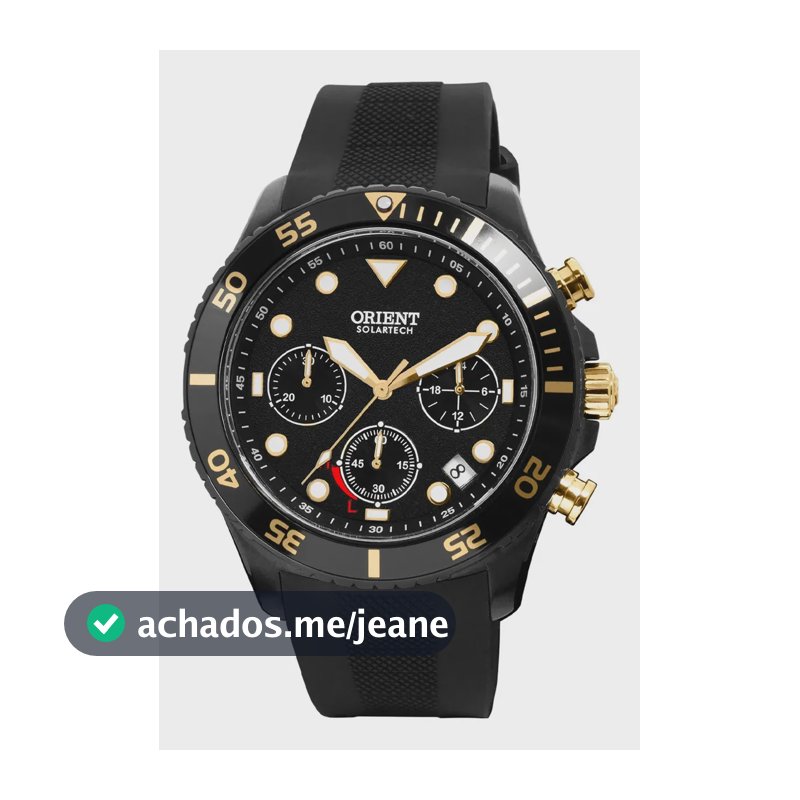 Relógio Orient Solartech MTSPC021 Masculino Aço Inoxidável Pulseira Silicone
