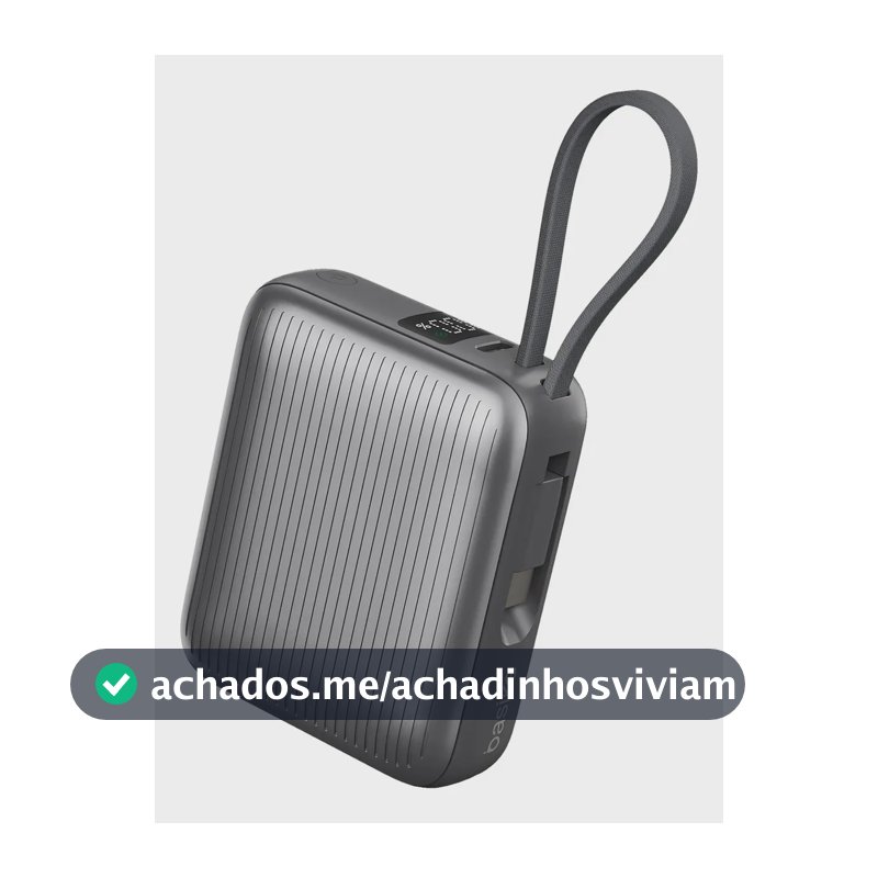 Power Bank Basike 10000 mAh com Cabo USB-C e Carregamento Rápido 35W para iPhone e Samsung