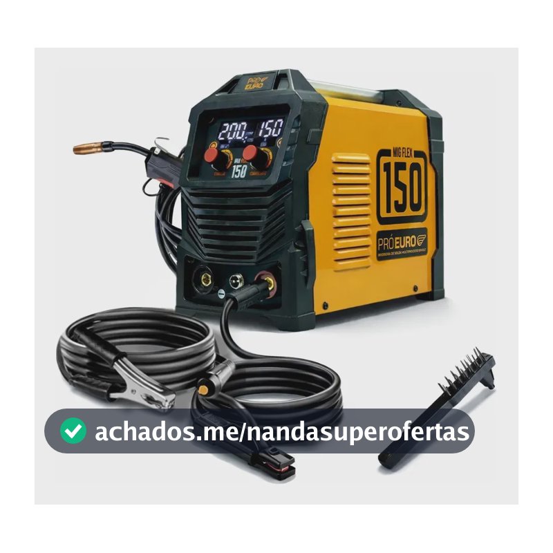 Máquina de Solda Multiprocesso MIG Flex 150a Pró Euro Bivolt MIG sem gás MMA TIG