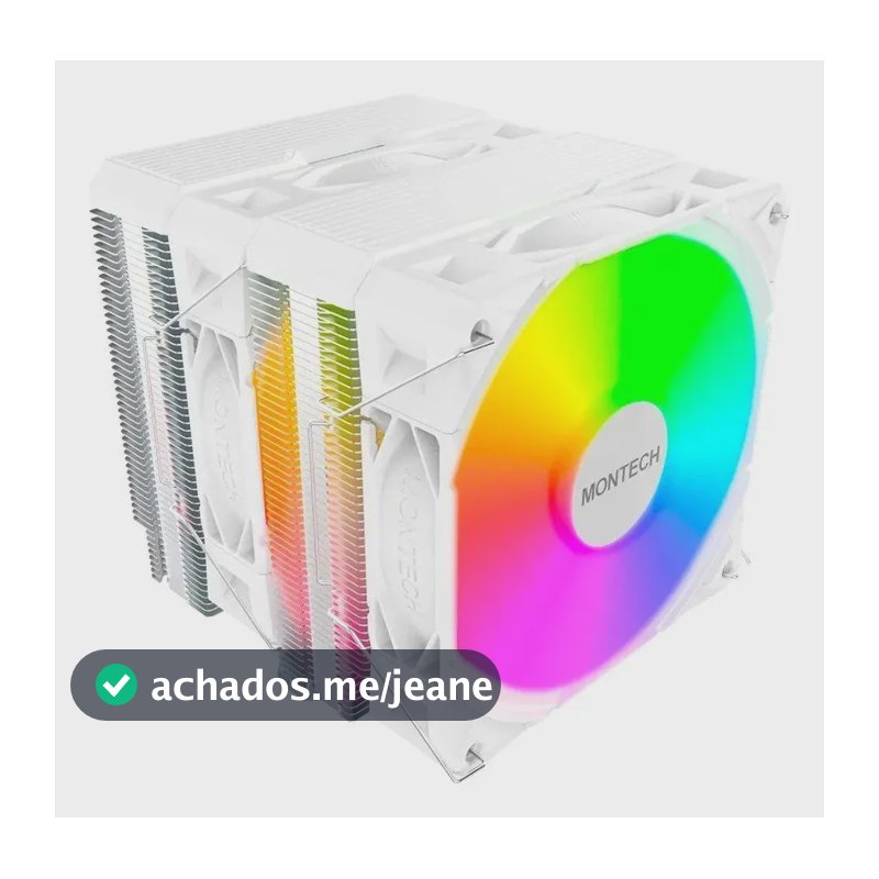Air Cooler Montech Nx600 Argb Dual Tower 120mm Branco