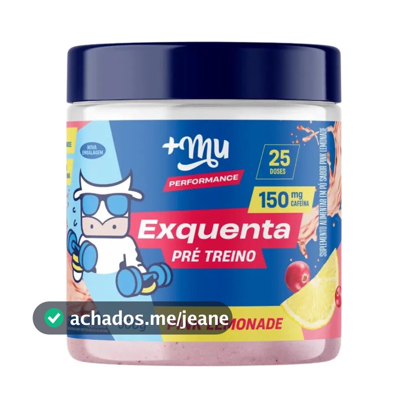 Suplemento em pó +Mu Performance Pré treino Exquenta sabor Limonada x 500g