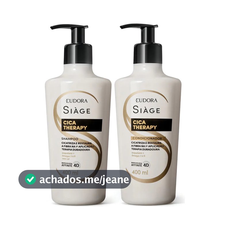 Combo Eudora Siàge Cica-therapy: Shampoo 400ml + Condicionador 400ml