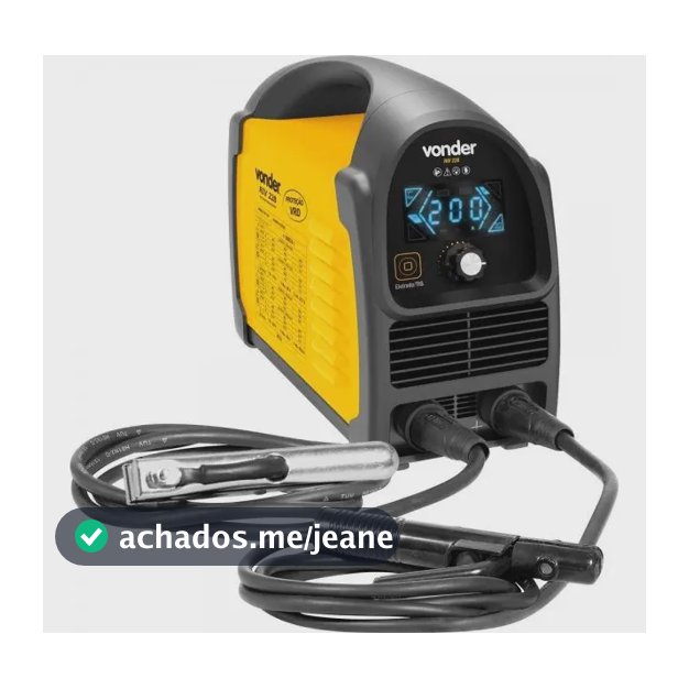 Máquina de Solda Inversora Digital Vonder RIV 228 para Eletrodo e TIG 200A com Display LED Bivolt Automático