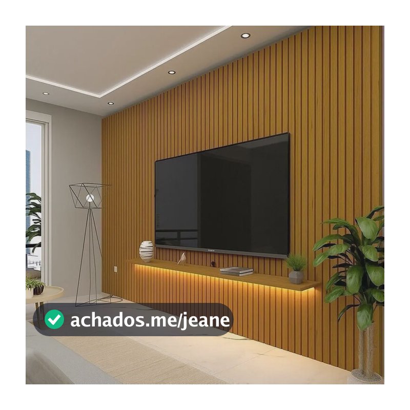 Painel Ripado LED Para TV Até 90 Polegadas Espresso Móveis 330cm MDF