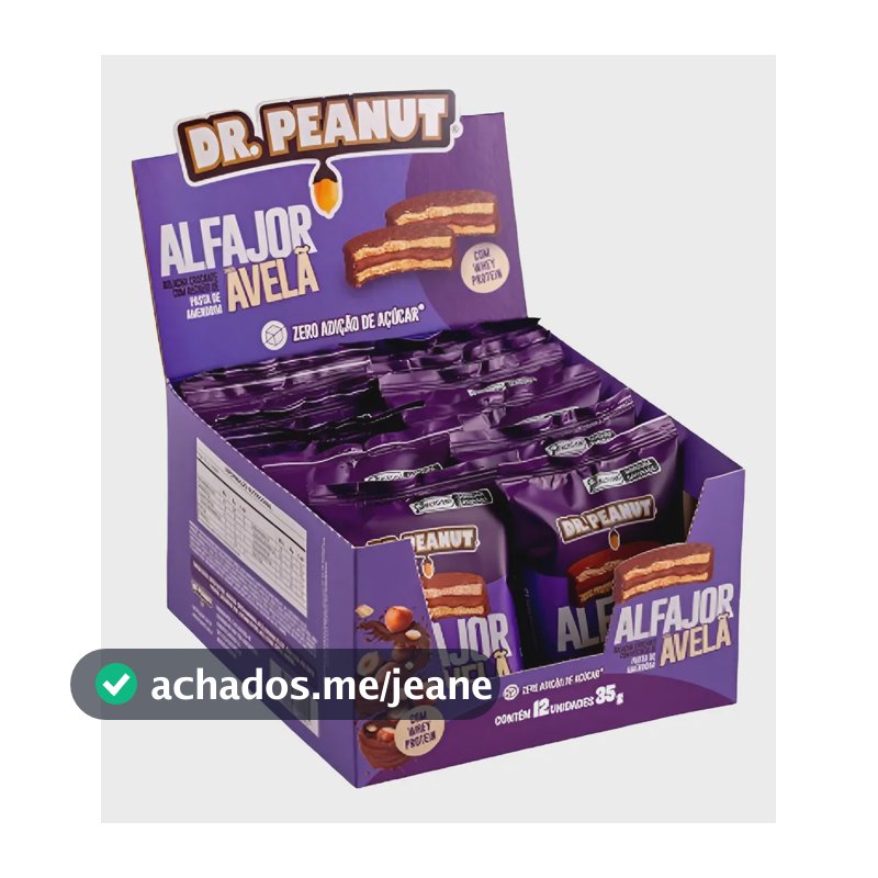 Alfajor Dr. Peanut 12un 420g Avelã Doce De Leite Brigadeiro