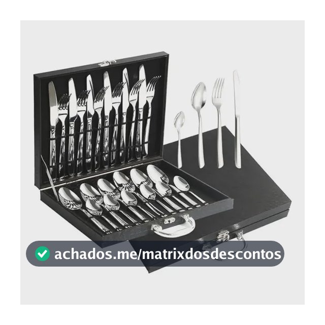 Jogo De Talheres Aço Faqueiro Inox 24 Peças Com Maleta Prateado