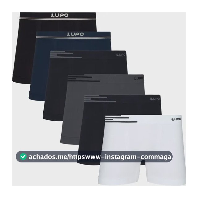 Kit 6 Cuecas Lupo Boxer Box Sem Costura Basic Microfibra