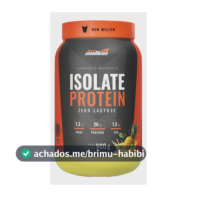 Isolate Protein Zero Lactose New Millen 900g Sabor Abacaxi Com Hortelã