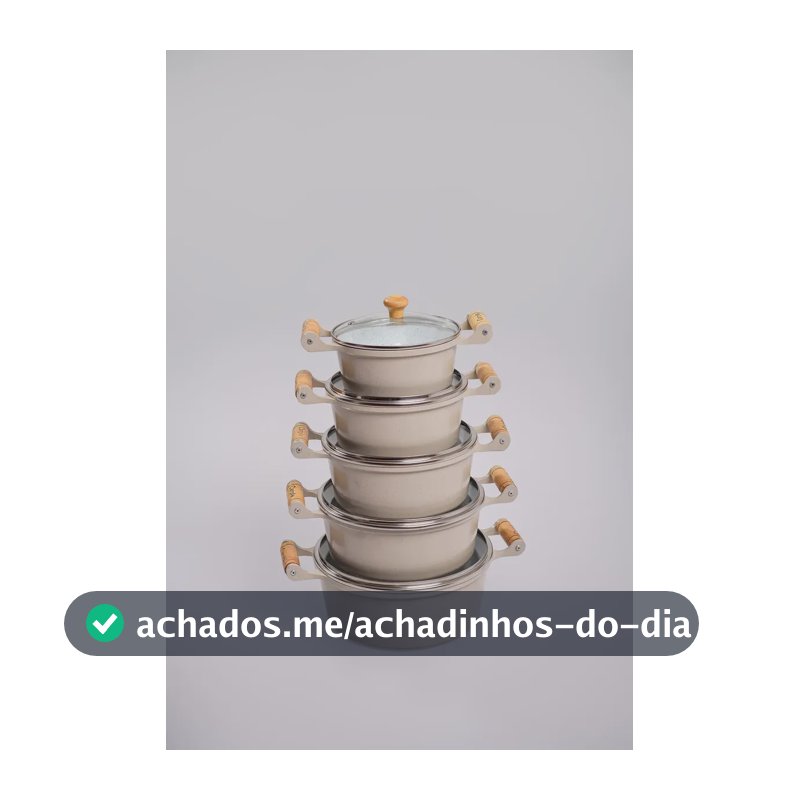 Jogo De Panelas Carola 5 Peças Revestimento Cerâmico Bege