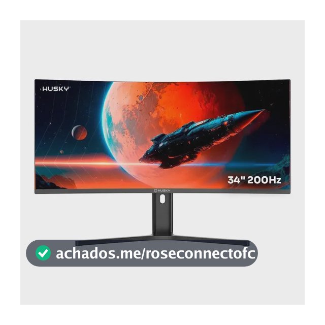 Monitor Gamer Curvo Husky Boreal 34  - Wqhd, 200hz, 1ms Preto 127/220v
