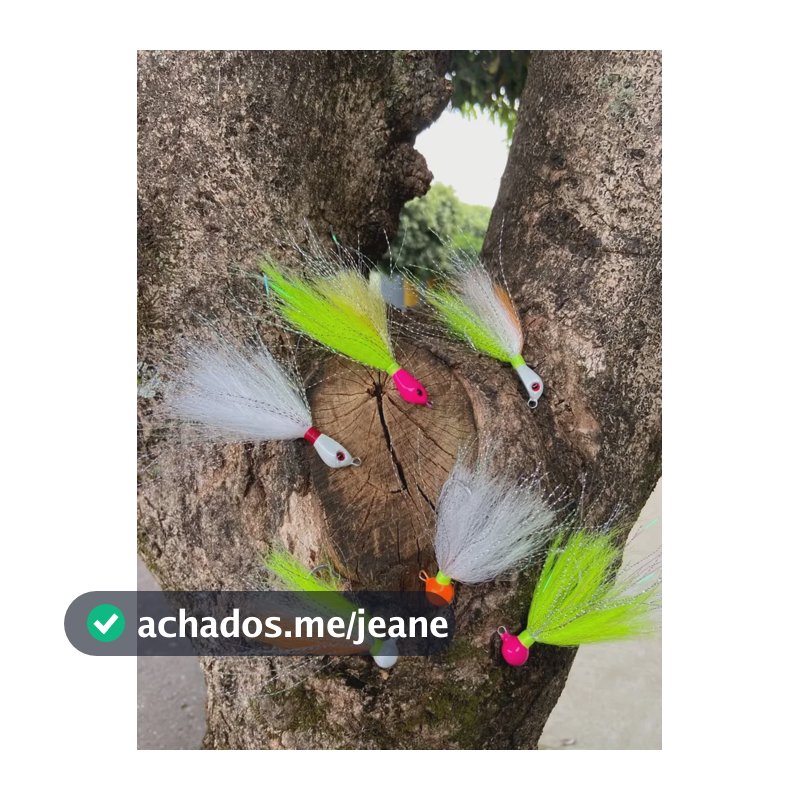 Isca Artificial Sereiofishing Kit C/6 Jigs 12g P/tucunare Verde-limão