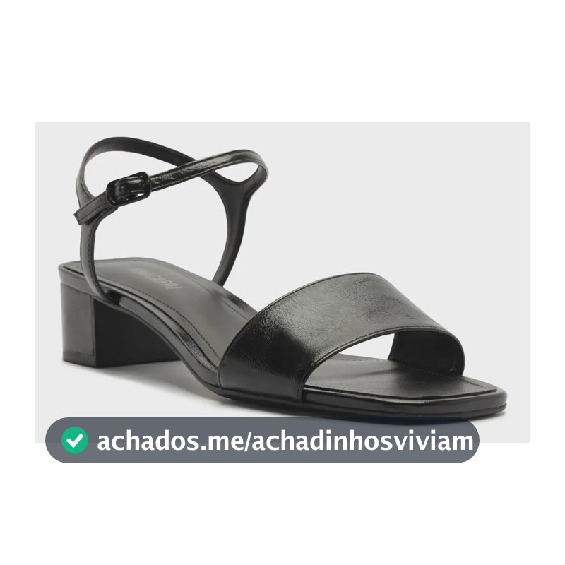 Sandália Feminina Salto Bloco Baixo Com Fecho Anacapri Preto Lisa 38