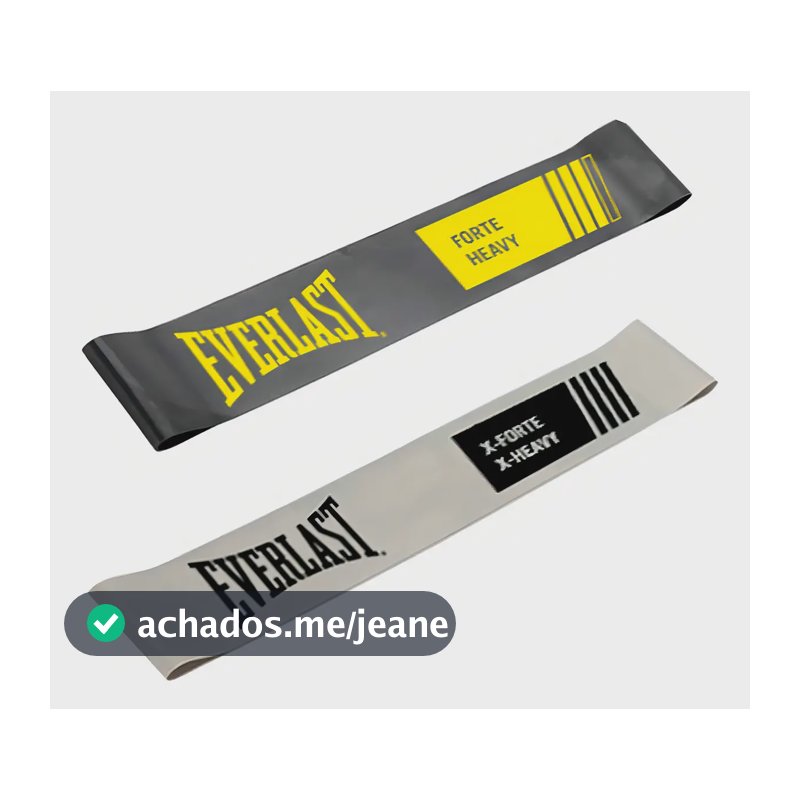Kit 2 Miniband Faixa Elastica Forte/extra Forte Everlast Preta e Cinza Claro