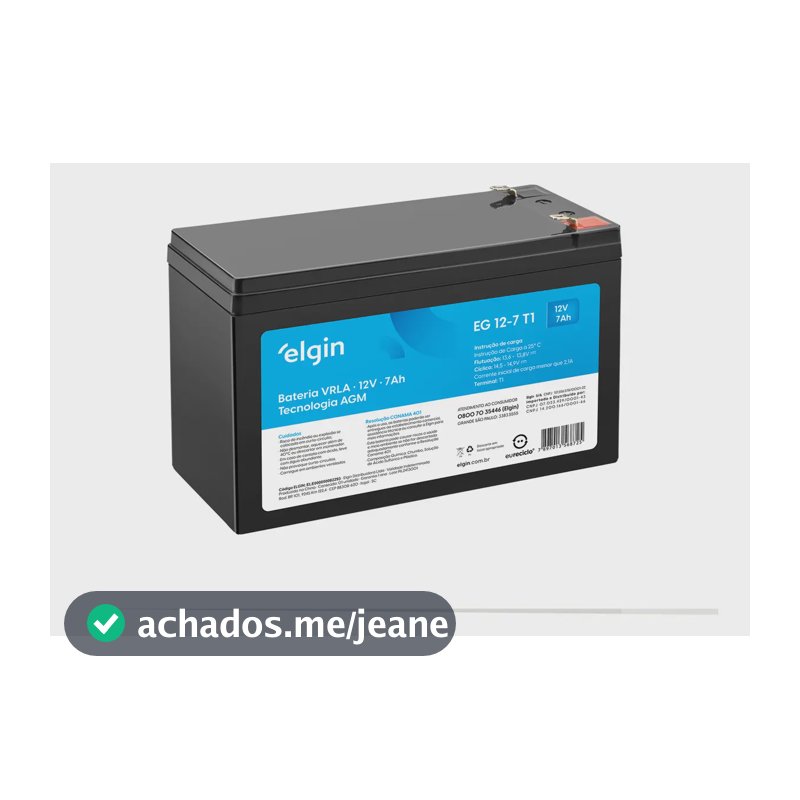 Bateria Selada Chumbo Vrla 12v 7ah Nobreak / Alarmes / Cercas Elétricas / Ups / Segurança