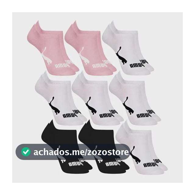 Kit 9 Pares Meias Invisível Puma Sapatilha Soquete Original