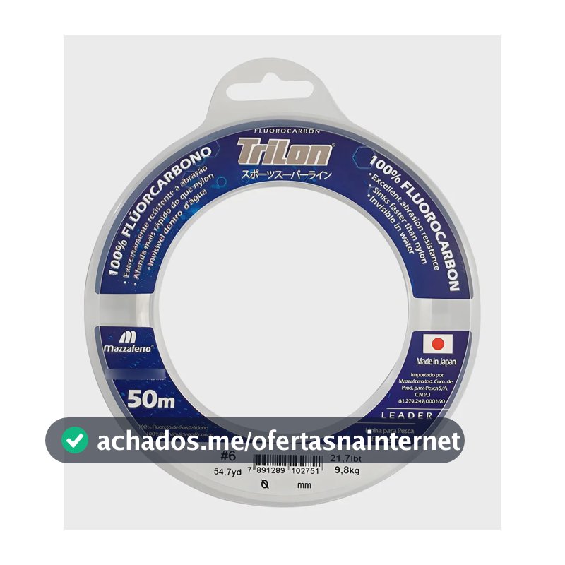 Linha de Pesca Fluorcarbono 0.40mm 50m Transparente 14,0kg Mazzaferro