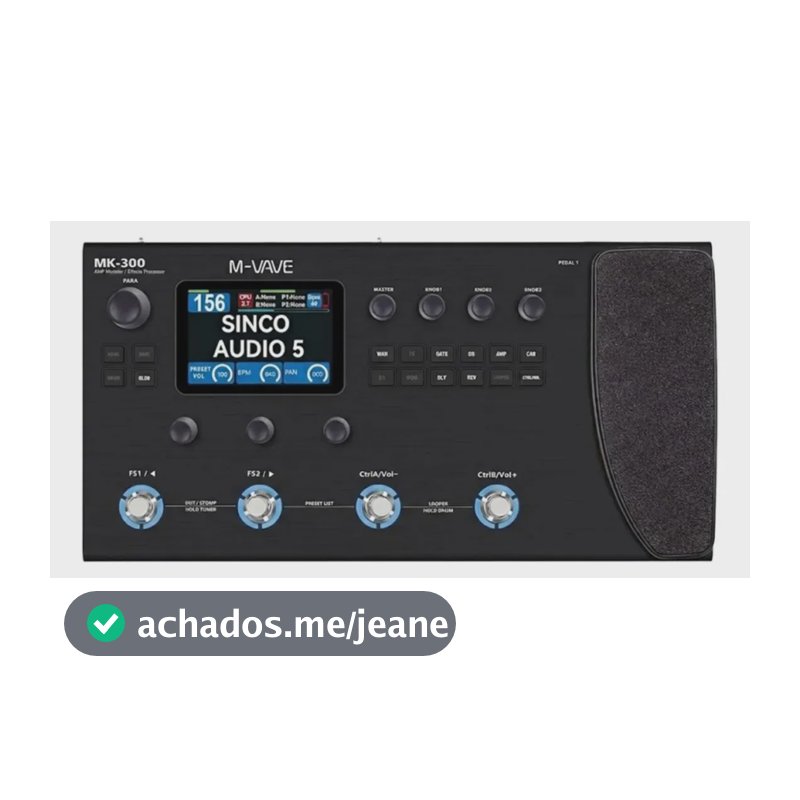 Pedaleira Multi Efeitos Para Guitarra E Baixo M-vave Mk-300 Preto